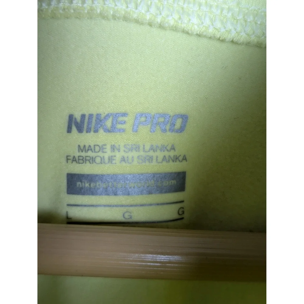 Nike Pro Dri-FIT Cowl Neck Long Sleeve Training Top Neon Lime Yellow 485381-333